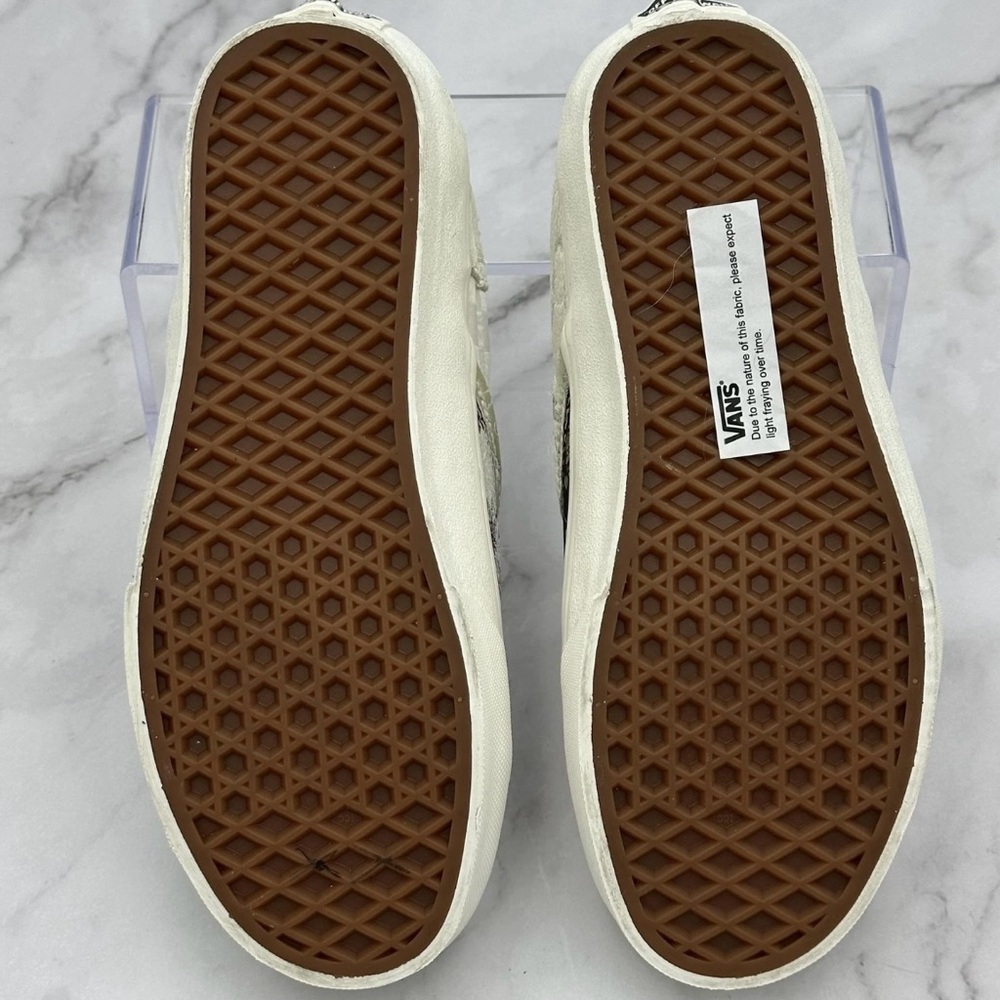 Vans Classic Slip On Shoes Womens Size 6.5 Retro Floral Patchwork White Brocade - Picture 13 of 14